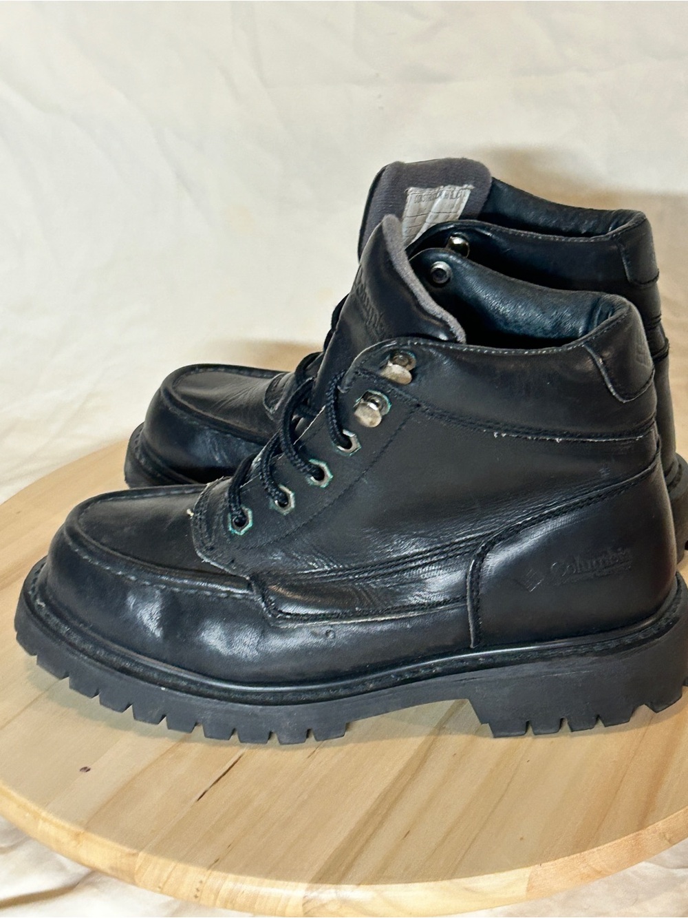 Columbia Men's Vintage Constructor Hi Black Leather Ankle Boot US 4.5 - Picture 2 of 7